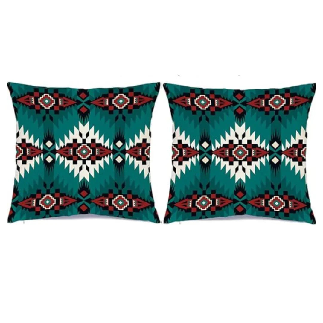 Turquoise Decorative Cushion Pillow Cases Pack of 4