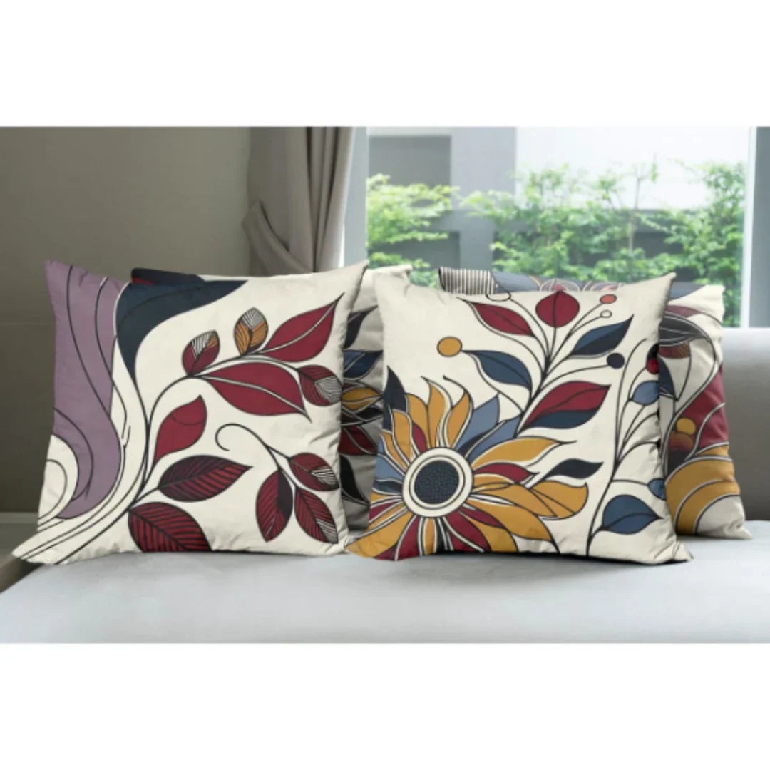 Ambesonne Floral Cushion Cover Set Of 4