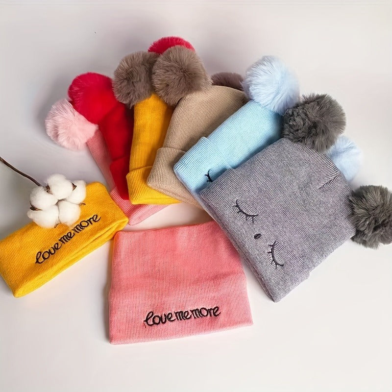 Kids Winter wool caps Pink