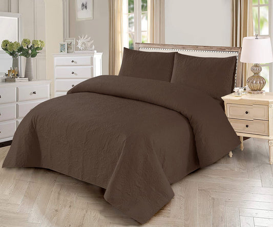 LUXURY QUILTED BEDSPREAD 3PC