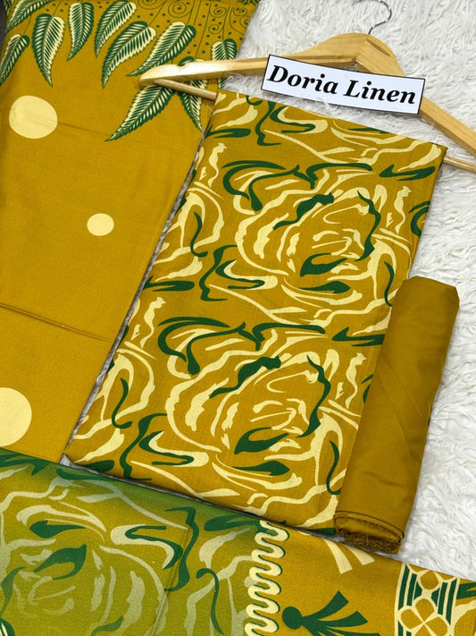 Doria Linen Printed 3pc D-34