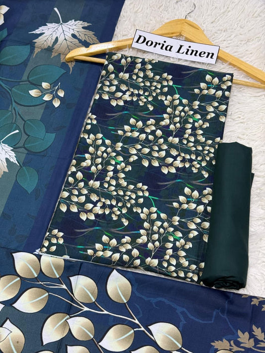 Doria Linen Printed 3pc D-36