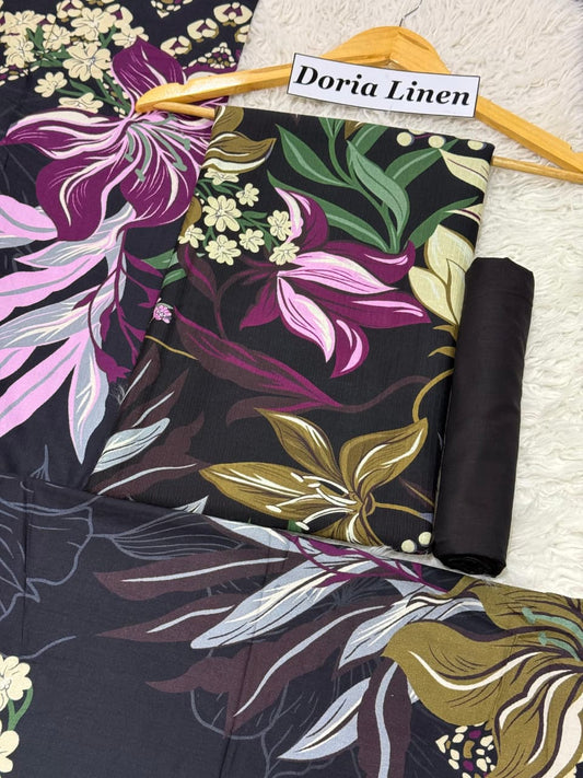 Doria Linen Printed 3pc D-37