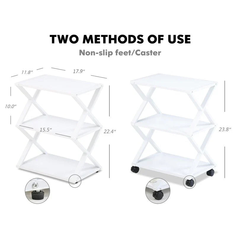 Caster Rolling Home Office Side Table Trolley