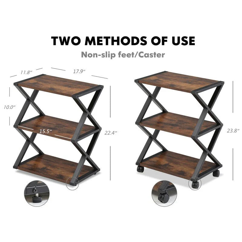 Caster Rolling Home Office Side Table Trolley