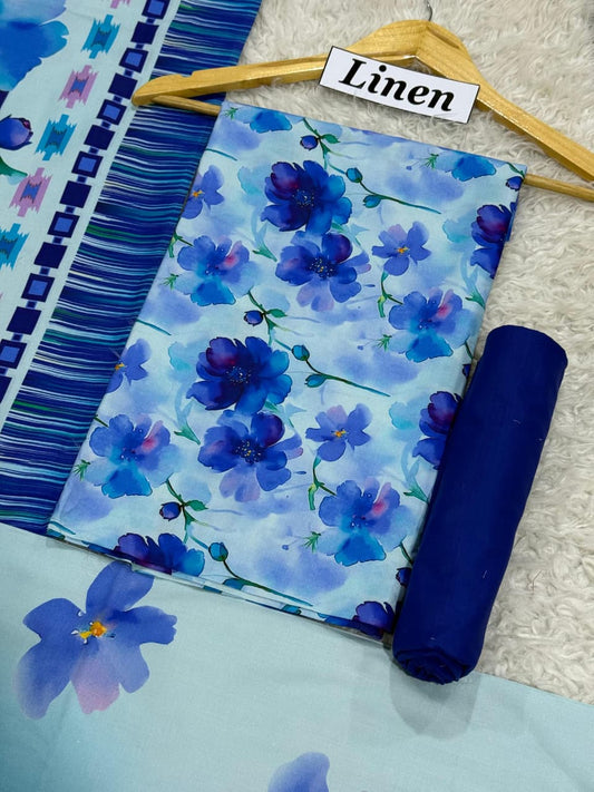 Linen Printed 3pc D-49