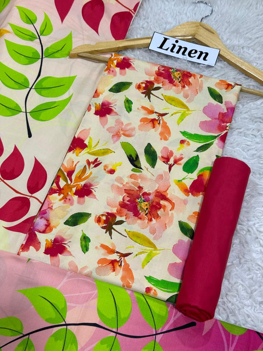 Linen Printed 3pc D-54