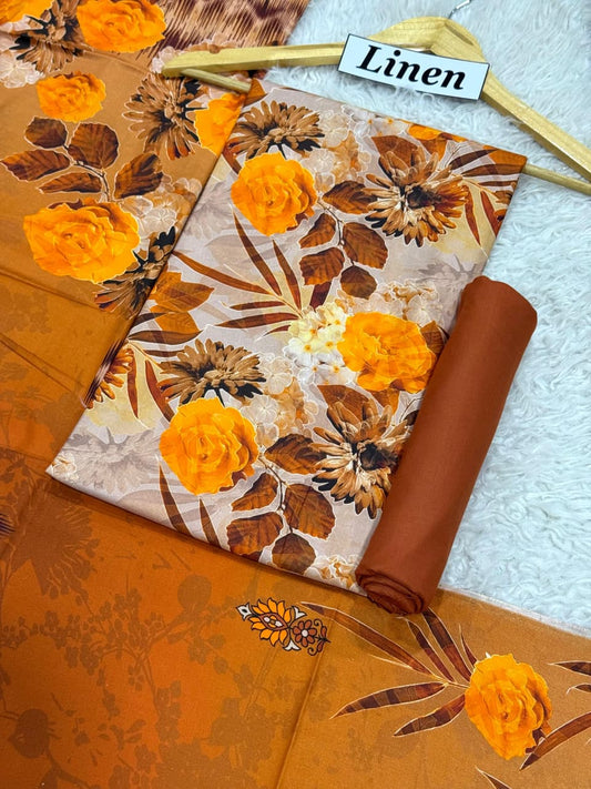 Linen Printed 3pc D-59