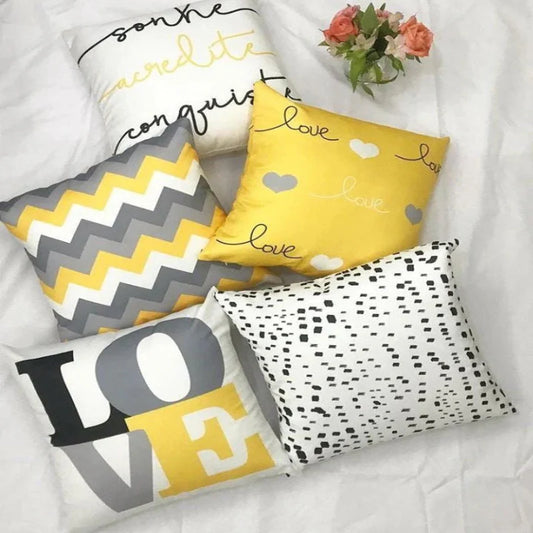 GreyGold Love Cushion Cover Pack of 5
