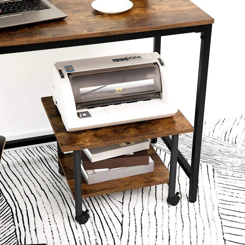Rushford Rolling Home Office Side Table Organizer Trolley