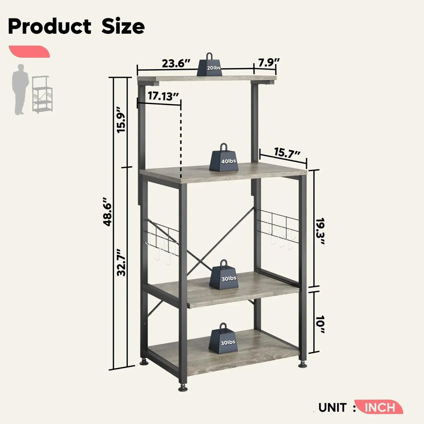 Bipartite Oven Spice Cutlery Storage Organizer Kitchen Bakers Rack