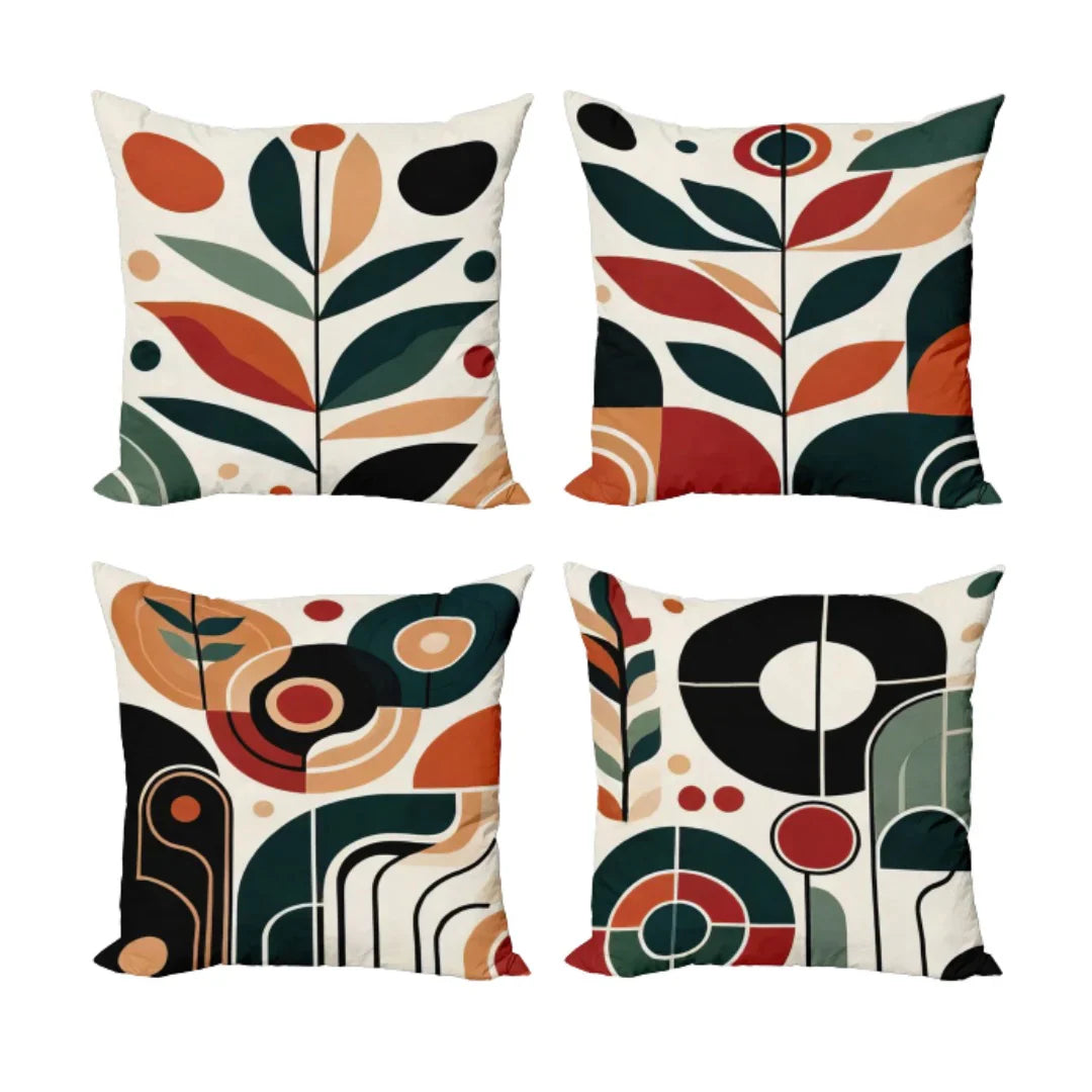 Abstract Botany Cushion Cover Pack Of 4