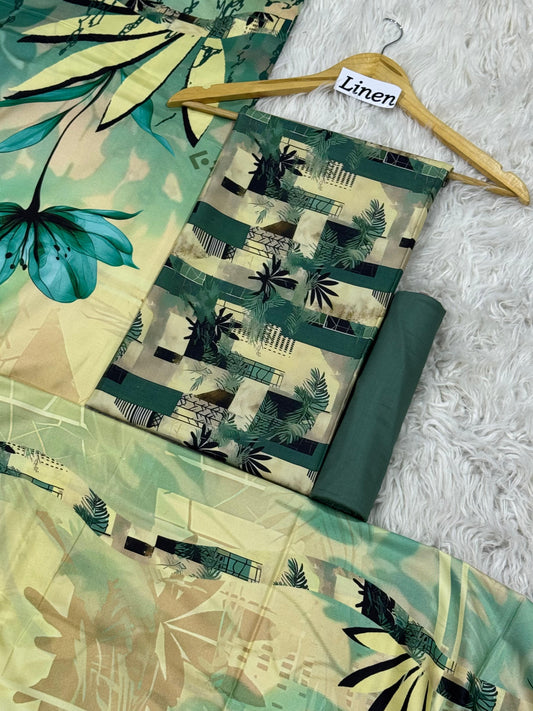 Linen Printed 3pc D-64