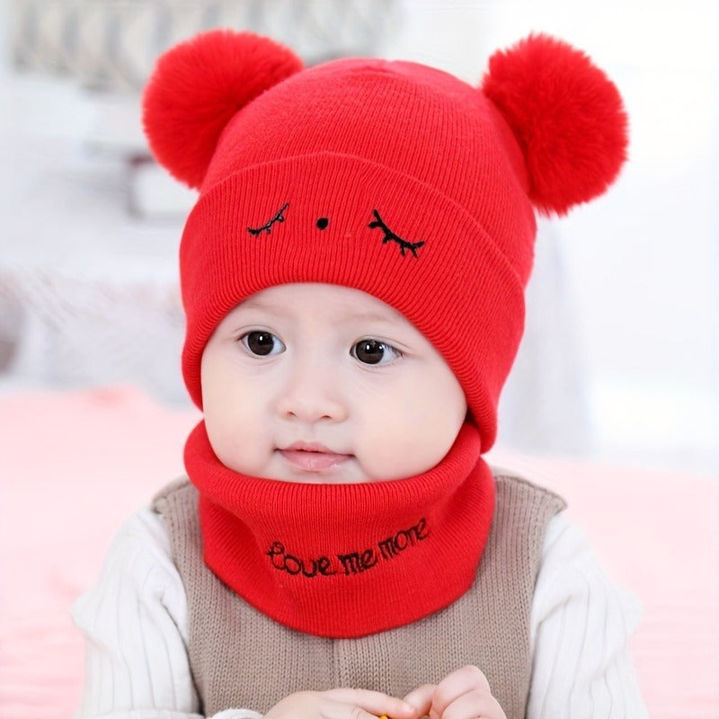 Kids Winter wool caps Red