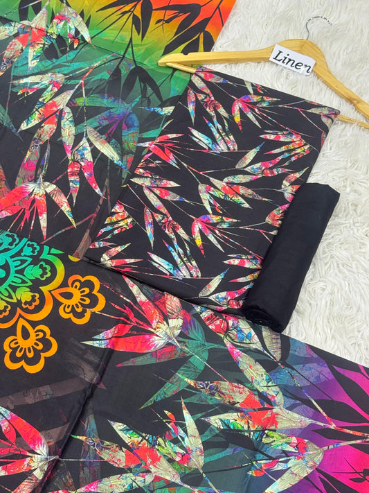 Linen Printed 3pc D-10