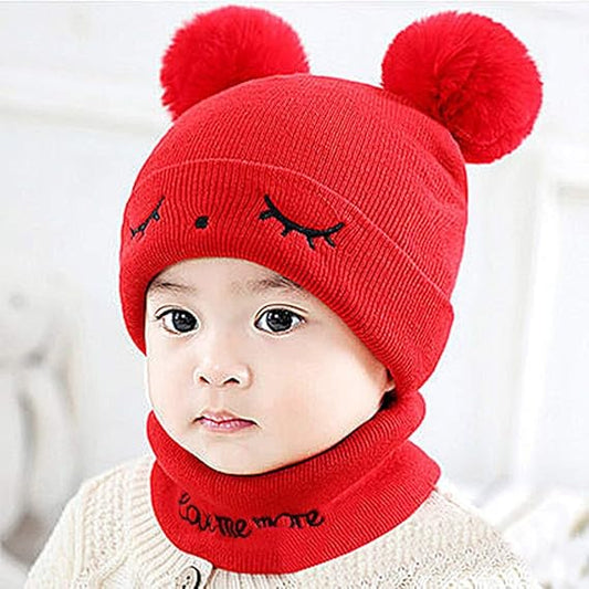 Kids Winter wool caps Red