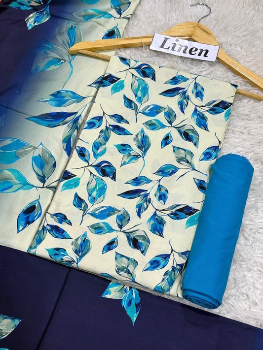 Linen Printed 3pc D-12