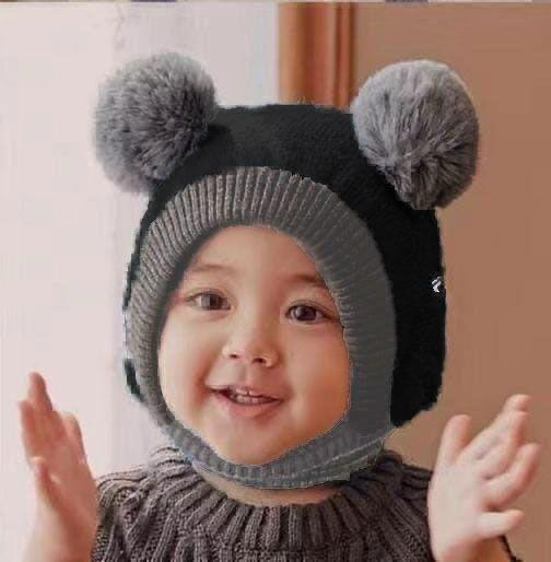 Kids Winter wool caps Star-06