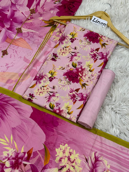 Linen Printed 3pc D-62