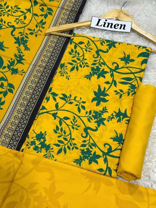Linen Printed 3pc D-55