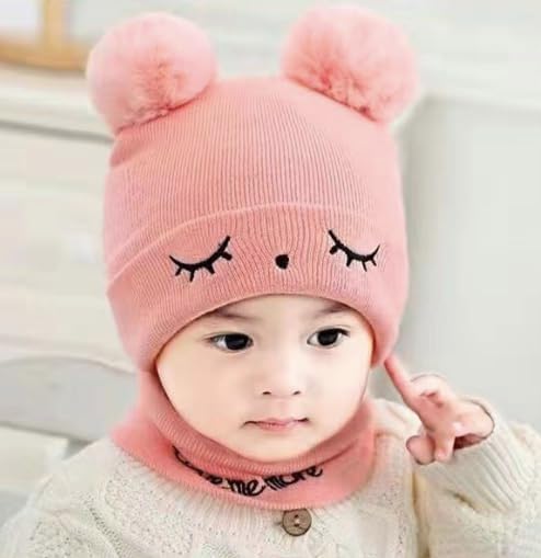 Kids Winter wool caps Pink