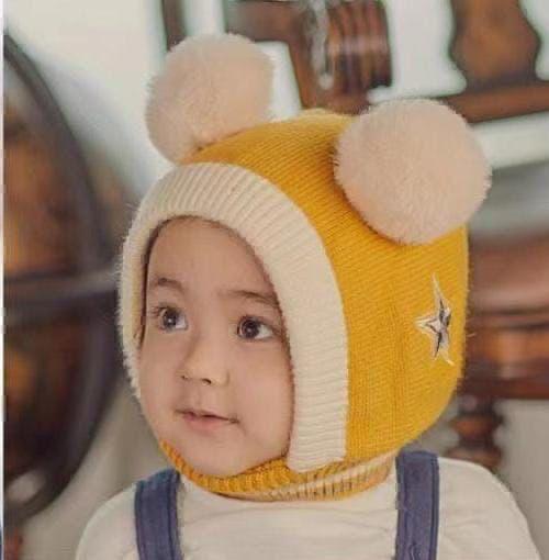 Kids Winter wool caps Star-01