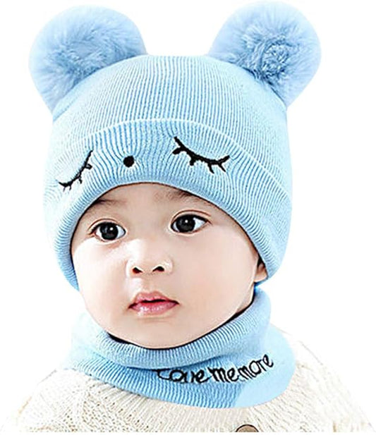 Kids Winter wool caps Skyblue