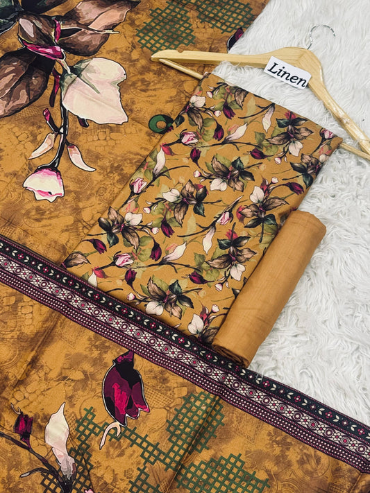 Linen Printed 3pc D-63