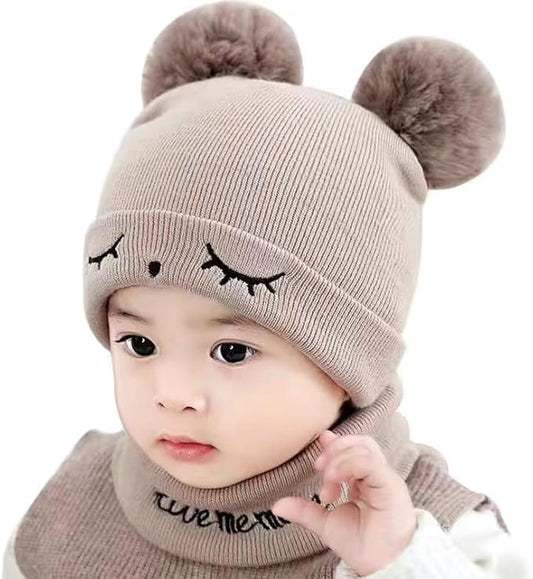 Kids Winter wool caps brown
